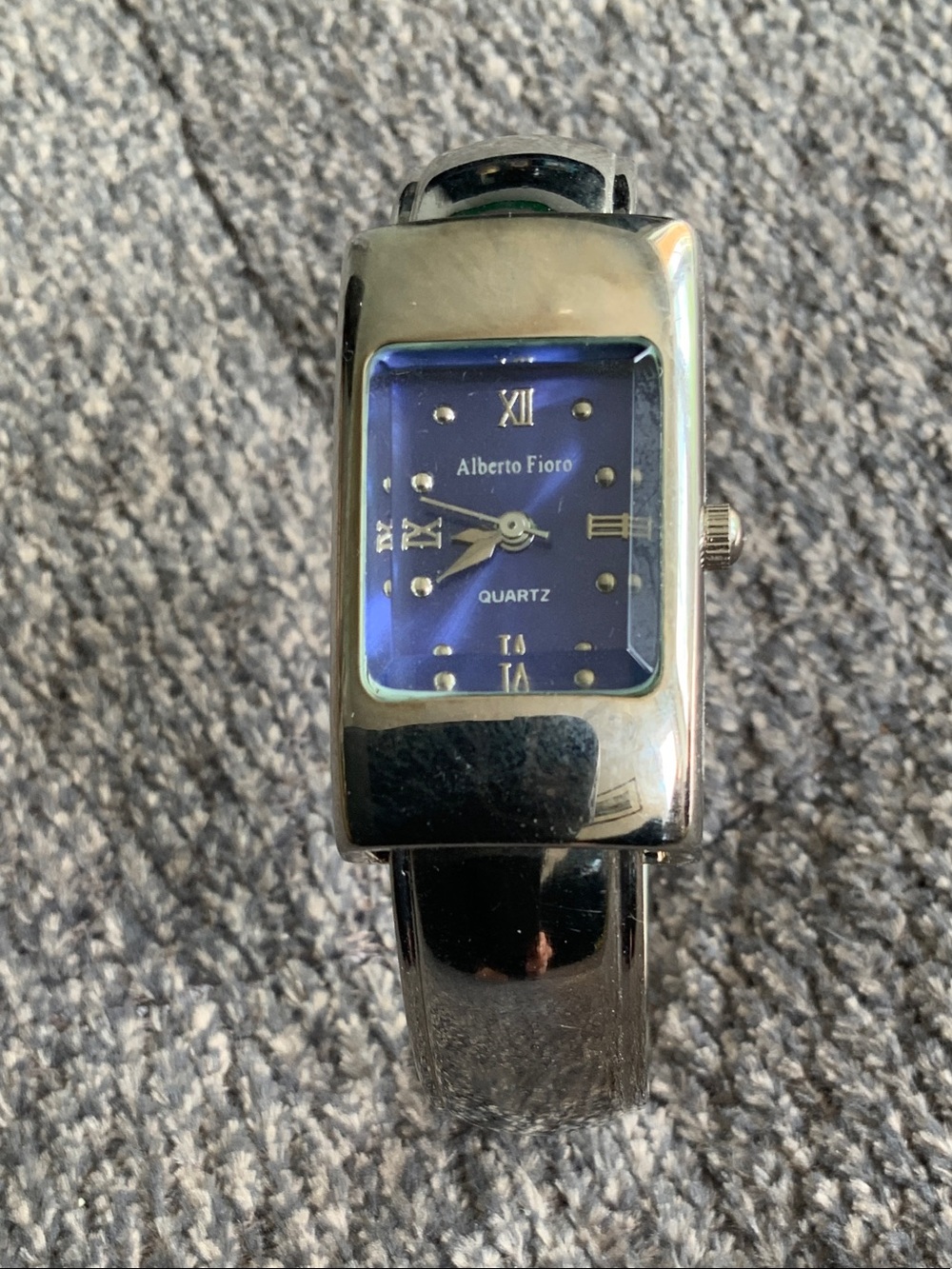 Women's Alberto Fioro Silver Bangle Watch with Blue Dial